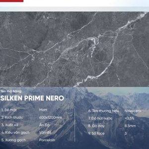 Gạch 60x120 Ấn Độ Novocera mã SILKEN PRIME NERO Men Matt