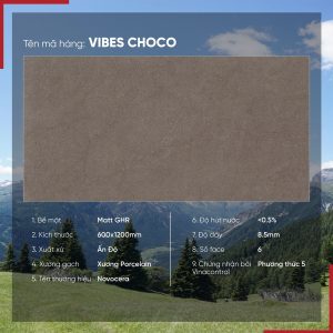 Gạch 60x120 Ấn Độ Novocera mã VIBES CHOCO Men Matt GHR