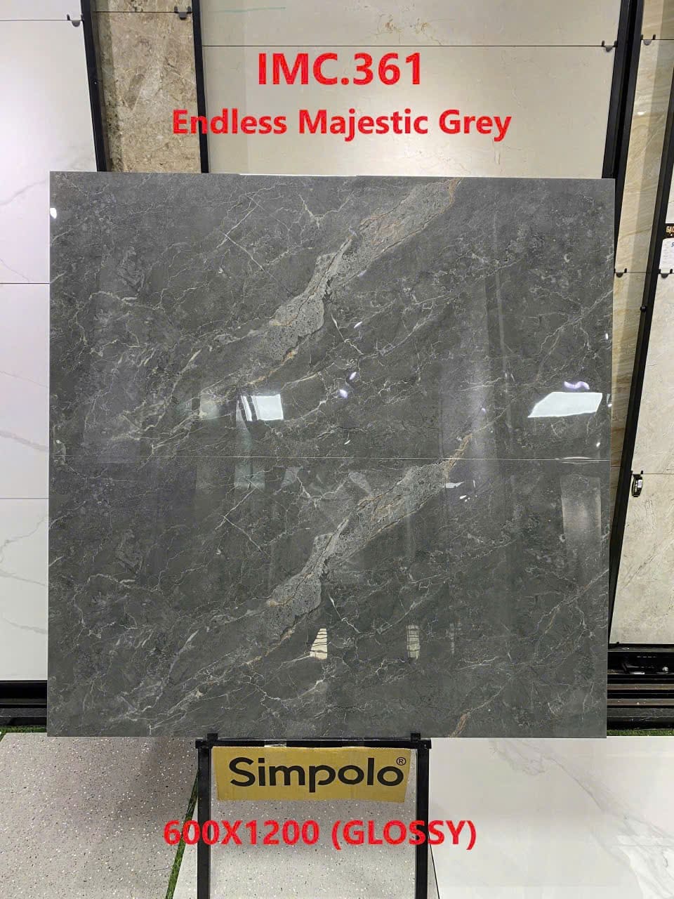 Gạch 60x120 Ấn Độ mã IMC.361 Endless Majestic Grey men bóng