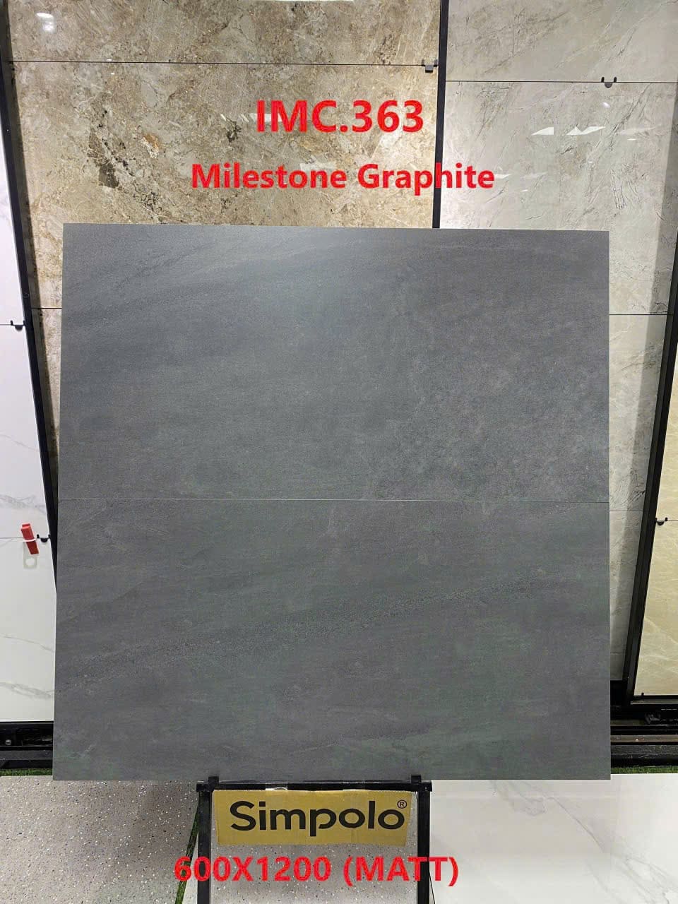 Gạch 60x120 Ấn Độ mã IMC.363 Milestone Graphite men matt