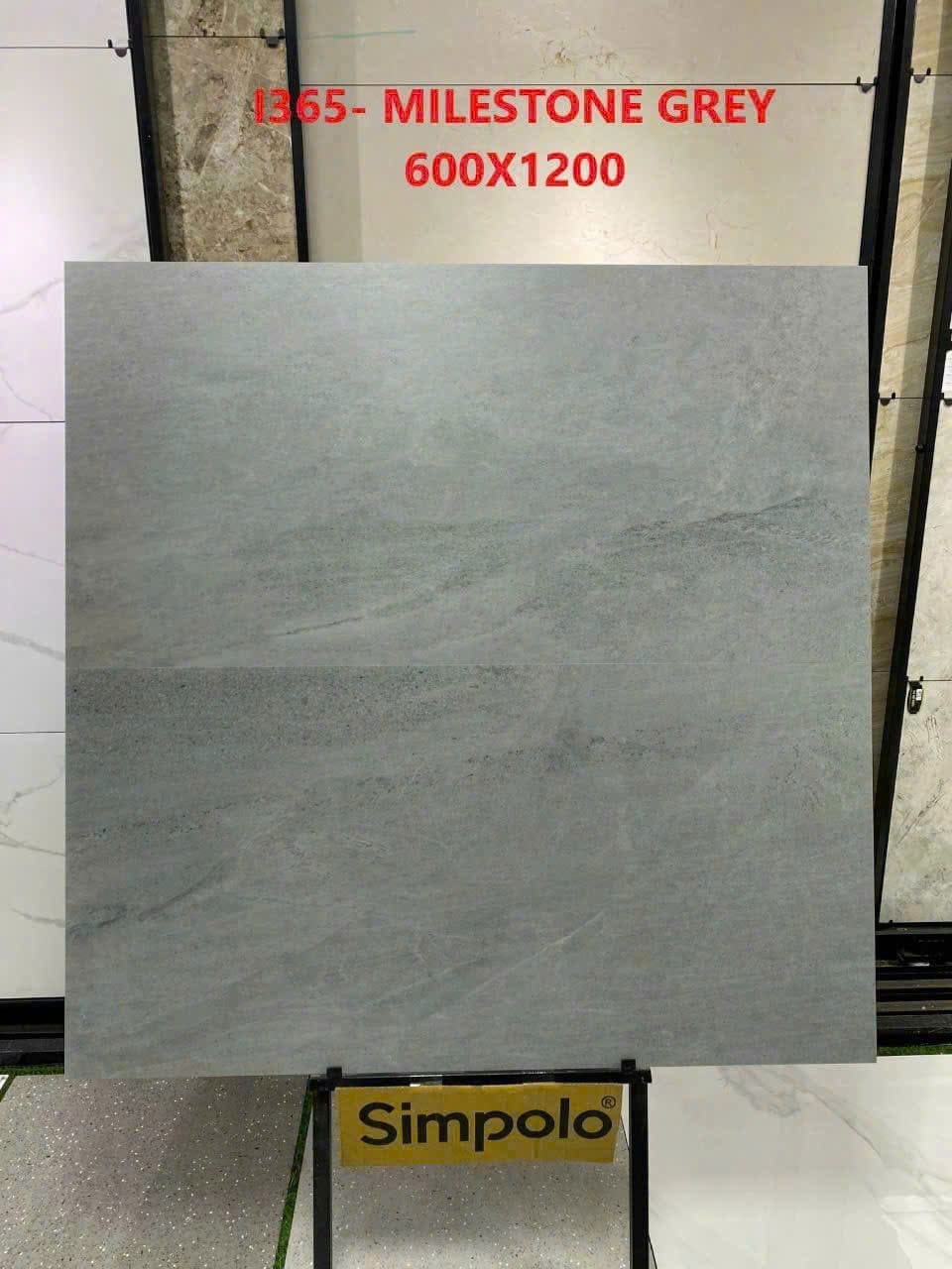 Gạch 60x120 Ấn Độ mã l365 - MILESTONE GREY men matt