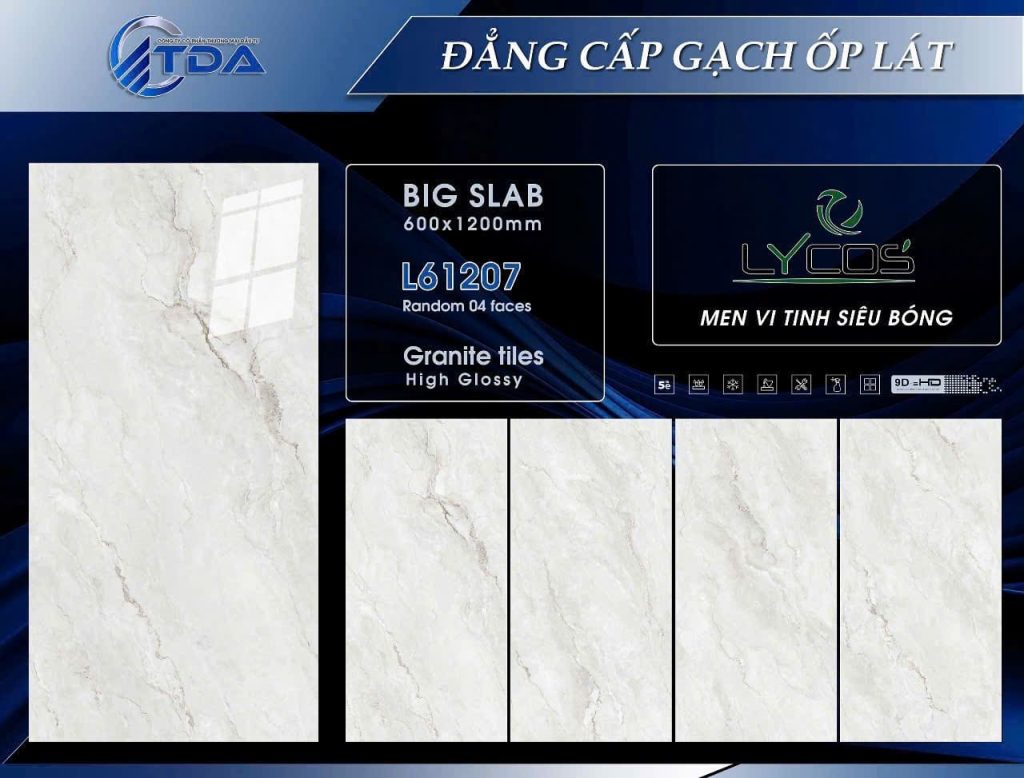 Gạch 60x120 TDA mã L61207 Men Siêu Bóng