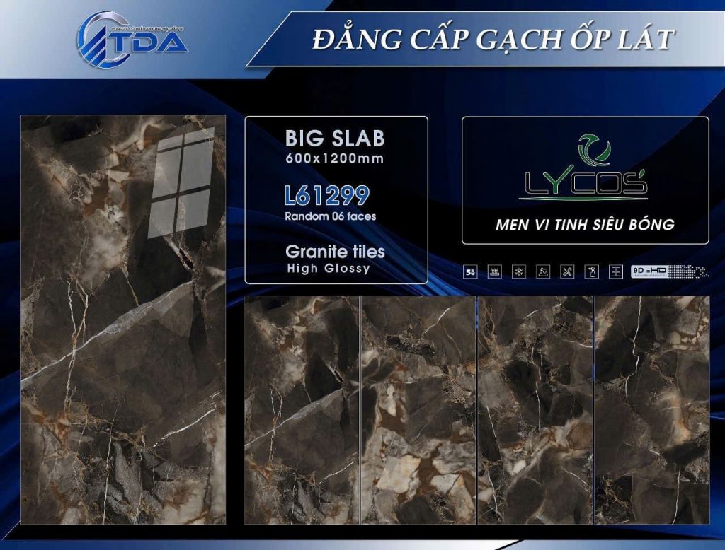 Gạch 60x120 TDA mã L61299 Men Siêu Bóng