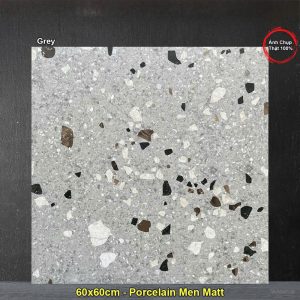 Gạch 60x60 Ấn Độ Grey Terrazzo