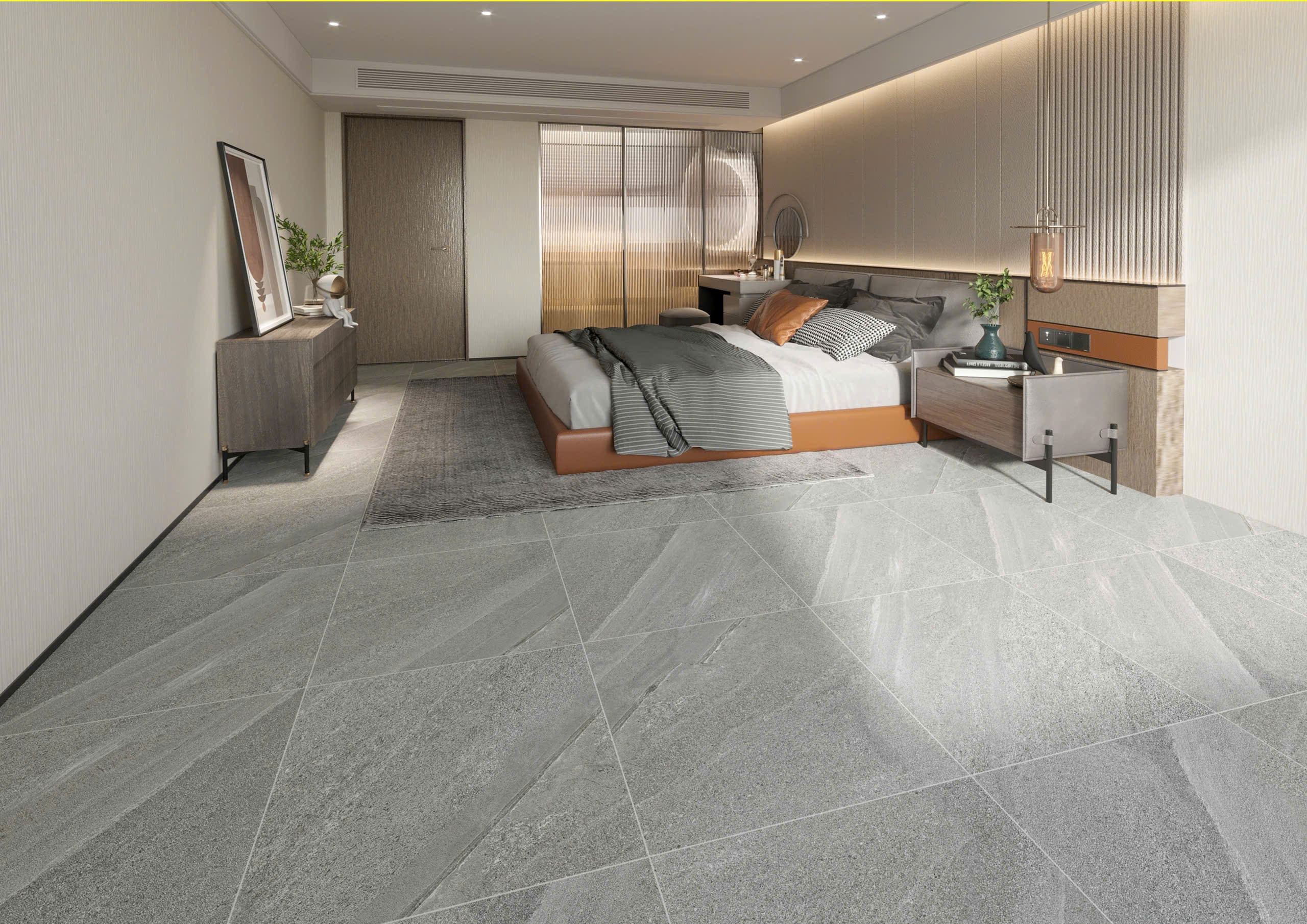 Gạch 60x60 Ấn Độ Novocera mã BORIC GREY Men Matt