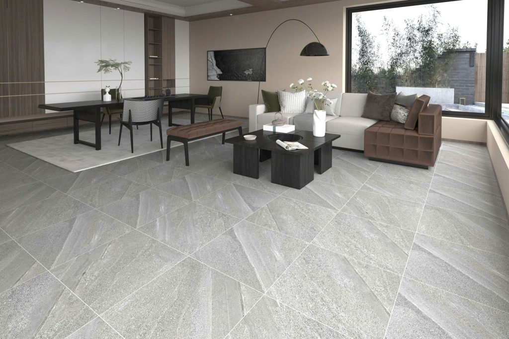 Gạch 60x60 Ấn Độ Novocera mã BORIC GREY Men Matt