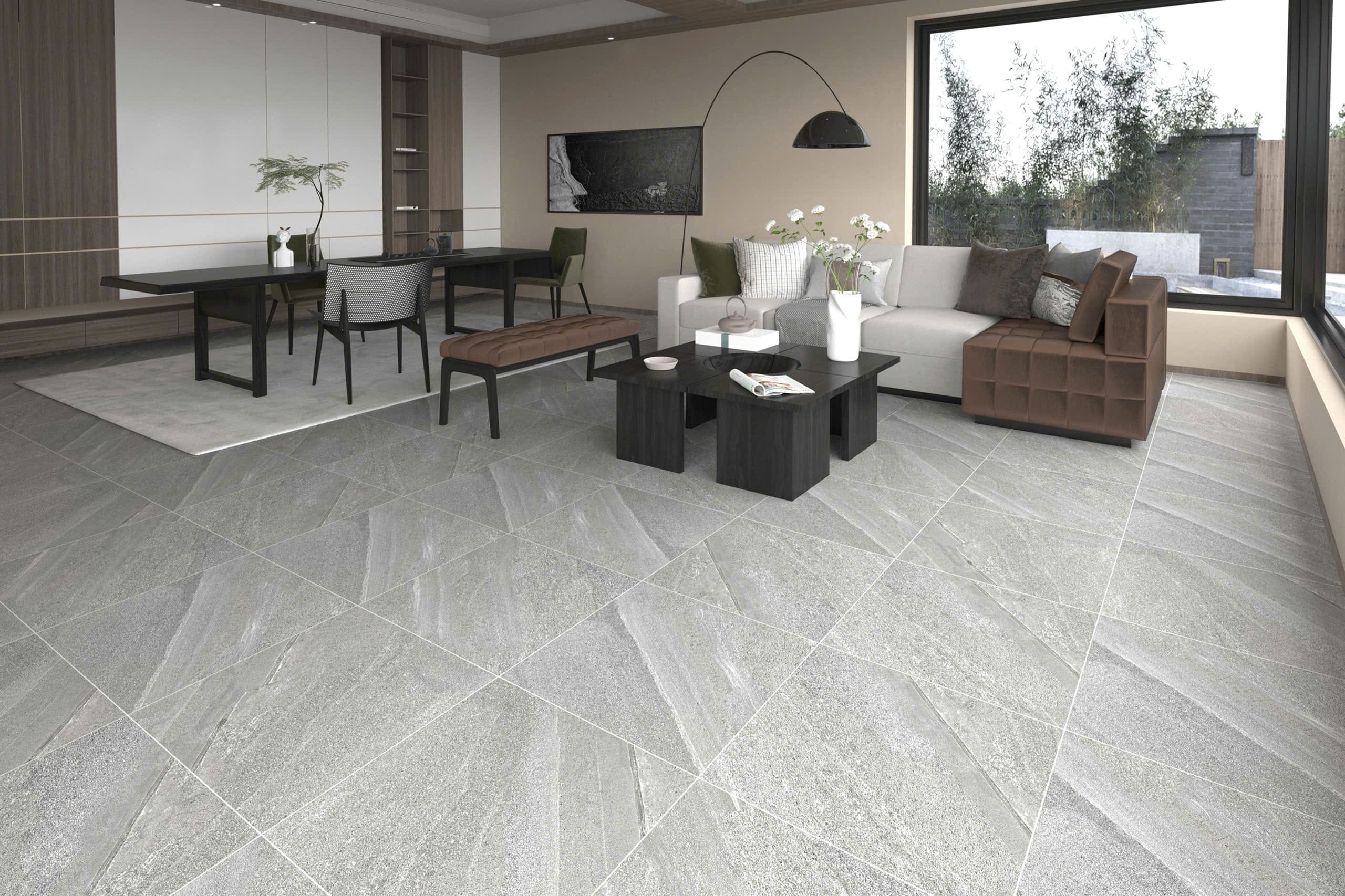 Gạch 60x60 Ấn Độ Novocera mã BORIC GREY Men Matt