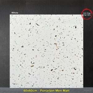 Gạch 60x60 Ấn Độ White Terrazzo