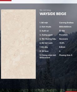Gạch 800x1600 Ấn Độ Novocera mã WAYSIDE BEIGE Men Matt Caving