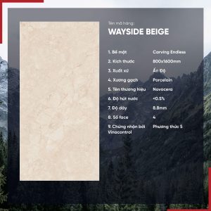 Gạch 800x1600 Ấn Độ Novocera mã WAYSIDE BEIGE Men Matt Caving