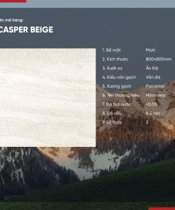 Gạch 80x80 Ấn Độ Novocera mã CASPER BEIGE Men Matt