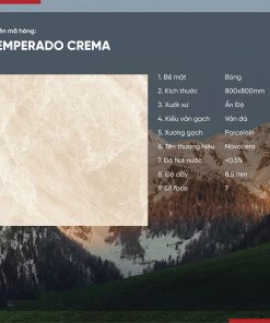 Gạch 80x80 Ấn Độ Novocera mã EMPERADO CREMA Men Bóng