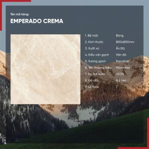 Gạch 80x80 Ấn Độ Novocera mã EMPERADO CREMA Men Bóng