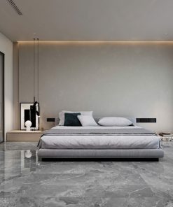 Gạch 80x80 Ấn Độ Novocera mã LONDON GREY Men Bóng