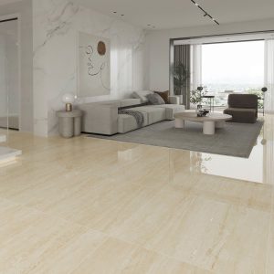 Gạch 80x80 Ấn Độ Novocera mã TRAVENTINO BEIGE Men Bóng