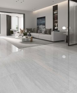 Gạch 80x80 Ấn Độ Novocera mã TRAVENTINO GREY Men Bóng