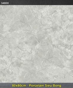 Gạch 80x80 Hoàn Mỹ Perfetto 34800 Vân Ghi Xám