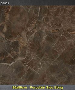 Gạch 80x80 Hoàn Mỹ Perfetto 34801 Vân Đá Nâu