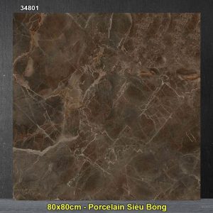 Gạch 80x80 Hoàn Mỹ Perfetto 34801 Vân Đá Nâu