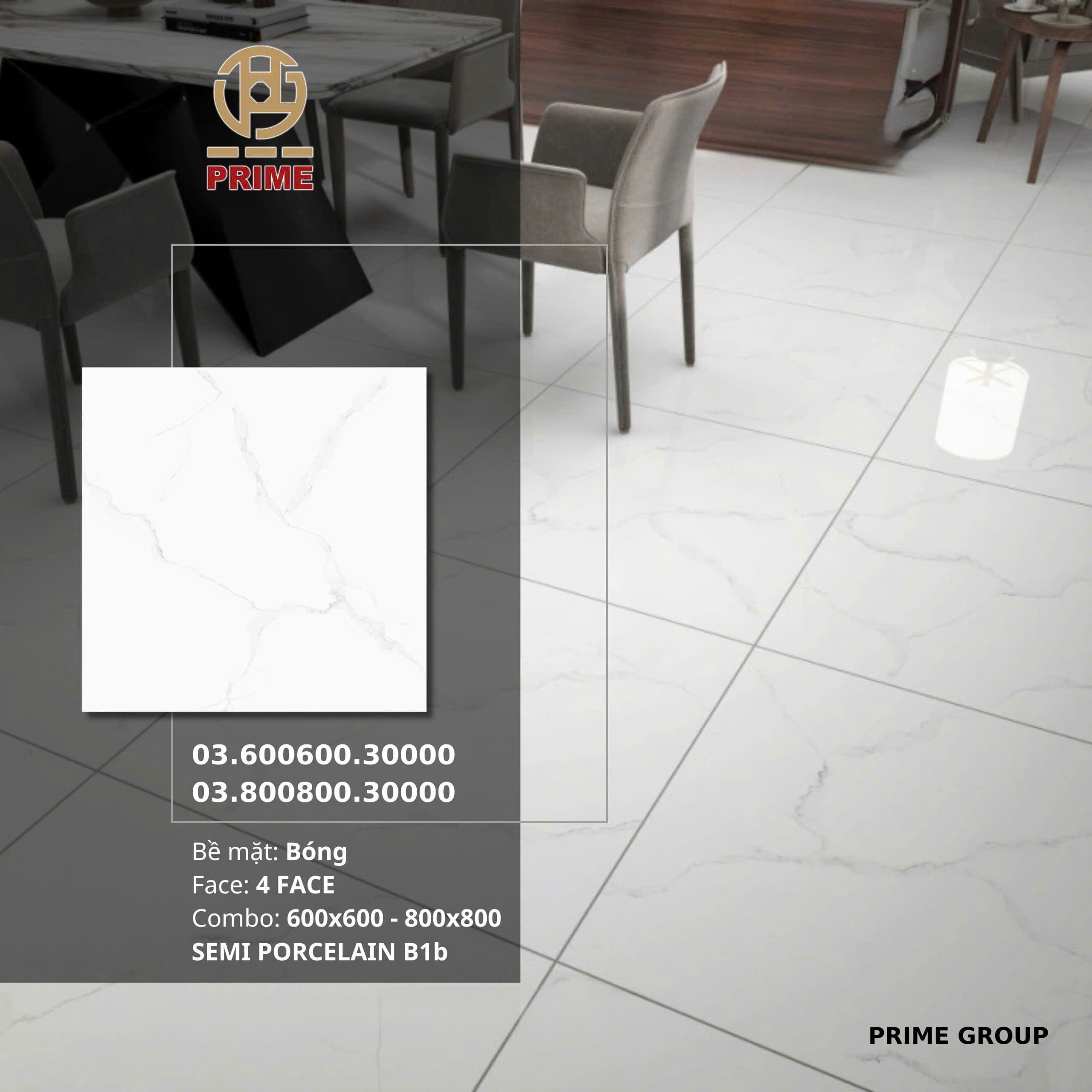 Gạch 80x80 PRIME mã 30000 Men Bóng