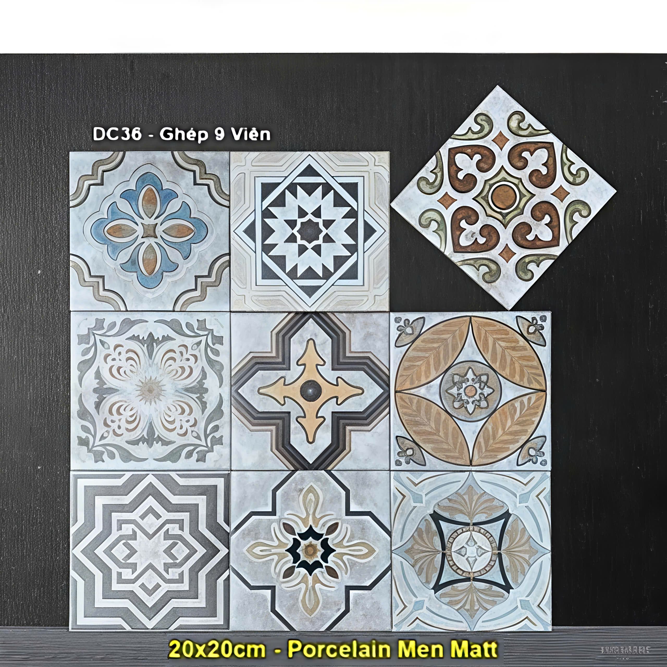 Gạch Bông Men 20x20 Trung Quốc DC36
