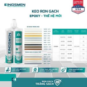 Keo Chà Ron Gạch Epoxy 2 thành phần G3000 Kingsmen