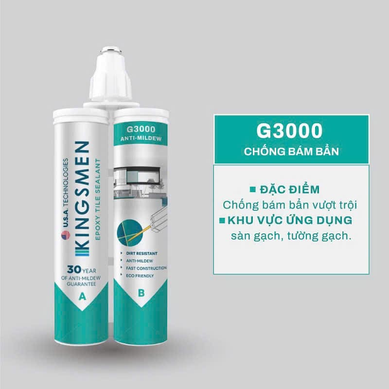 Keo Chà Ron Gạch Epoxy 2 thành phần G3000 Kingsmen