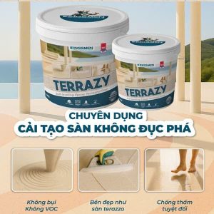 Kingsmen Terrazy - Sơn sàn Epoxy tự san phẳng bề mặt liền mạch, chống thấm