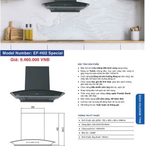 Máy Hút Mùi EUROFIRE mã EF-H02 SPECIAL