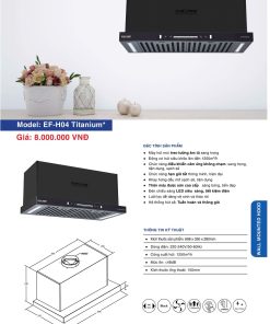 Máy Hút Mùi EUROFIRE mã EF-H04 TITANIUM
