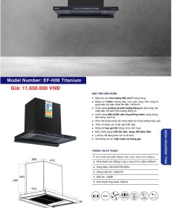 Máy Hút Mùi EUROFIRE mã EF-H06 TITANIUM
