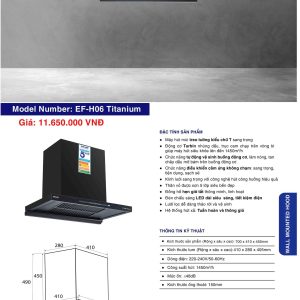 Máy Hút Mùi EUROFIRE mã EF-H06 TITANIUM