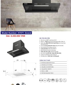 Máy Hút Mùi EUROFIRE mã H70T1 GRAND