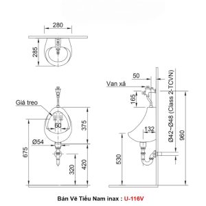 Tiểu Nam inax U-116V