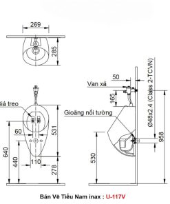 Tiểu Nam inax U-117V