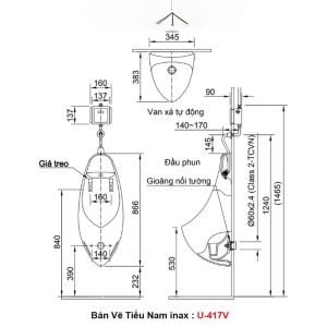 Tiểu Nam inax U-417V