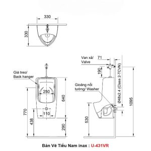 Tiểu Nam inax U-431VR
