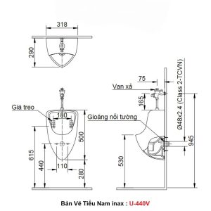 Tiểu Nam inax U-440V