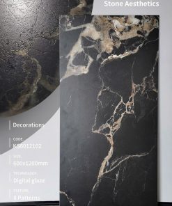 Gạch Trung Quốc 60x120 KS6012102 màu đen men mat chạm khắc carving