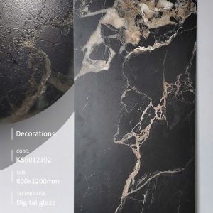 Gạch Trung Quốc 60x120 KS6012102 màu đen men mat chạm khắc carving