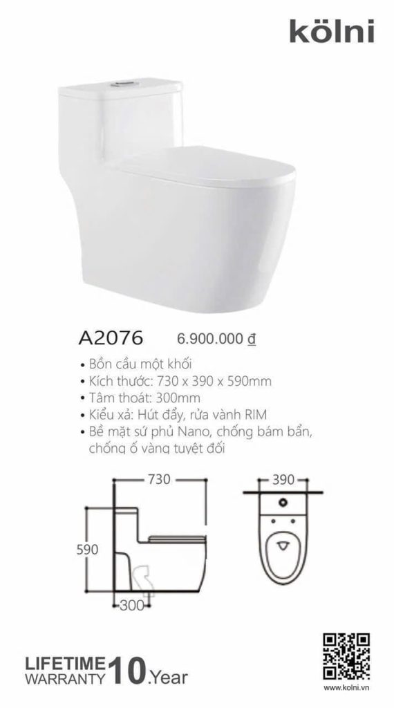 Bàn cầu một khối kolni mã A2076