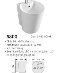 Chậu liền khối chân lửng Kolni mã 6800