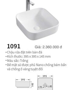 Chậu rửa đặt trên bàn đá Kolni mã 1091