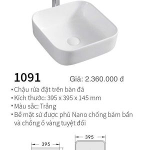 Chậu rửa đặt trên bàn đá Kolni mã 1091