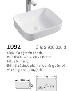 Chậu rửa đặt trên bàn đá Kolni mã 1092