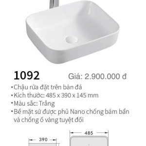 Chậu rửa đặt trên bàn đá Kolni mã 1092