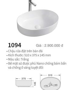 Chậu rửa đặt trên bàn đá Kolni mã 1094