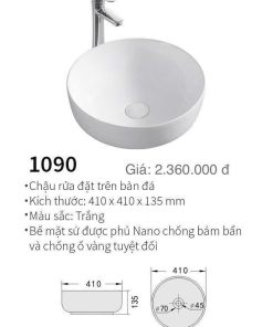 Chậu rửa đặt trên bàn đá Kolni mã 1090