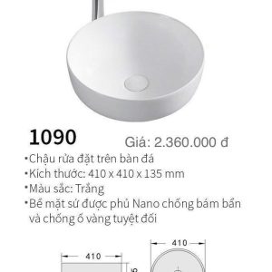 Chậu rửa đặt trên bàn đá Kolni mã 1090