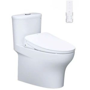Bàn cầu một khối nắp điện tử CAESAR mã C1394F + TAF710H
